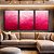 Trio de Quadros Abstrato Degradê Rosa Pink Fúcsia Textura Canvas Moldura - Imagem 1