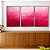 Trio de Quadros Abstrato Degradê Rosa Pink Fúcsia Textura Canvas Moldura - Imagem 4