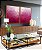 Duo de Quadros Abstrato Degradê Rosa Pink Fúcsia Textura Canvas Moldura - Imagem 1