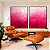 Duo de Quadros Abstrato Degradê Rosa Pink Fúcsia Textura Canvas Moldura - Imagem 2