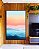 Quadro Vertical Paisagem Abstrata horizonte Sereno Azul e Rosa Canvas Moldura - Imagem 2