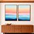Duo de Quadros Paisagem Abstrata horizonte Sereno Azul e Rosa Canvas Moldura - Imagem 5