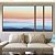 Trio de Quadros Estilizados Paisagem Abstrata horizonte Sereno Azul e Rosa Canvas Moldura - Imagem 4