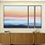 Trio de Quadros Estilizados Paisagem Abstrata horizonte Sereno Azul e Rosa Canvas Moldura - Imagem 5