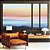 Trio de Quadros Estilizados Paisagem Abstrata horizonte Sereno Azul e Rosa Canvas Moldura - Imagem 3