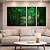 Trio de Quadros Estilizados Floresta Verde Intenso Serenidade Natureza Paisagem Canvas Moldura - Imagem 2
