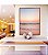 Quadro Vertical Horizonte Rosé sobre Mar Sereno Praia Areia Clara Canvas Moldura - Imagem 2