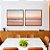 Duo de Quadros Quadrados Horizonte Rosé sobre Mar Sereno Praia Areia Clara Canvas Moldura - Imagem 3