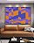 Quadro Horizontal Abstrato Mosaico Geométrico Lilás Roxo Laranja Canvas Moldura - Imagem 2