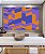 Quadro Horizontal Abstrato Mosaico Geométrico Lilás Roxo Laranja Canvas Moldura - Imagem 4