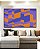 Quadro Horizontal Abstrato Mosaico Geométrico Lilás Roxo Laranja Canvas Moldura - Imagem 5