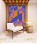 Quadro Vertical Abstrato Mosaico Geométrico Lilás Roxo Laranja Canvas Moldura - Imagem 2