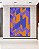 Quadro Vertical Abstrato Mosaico Geométrico Lilás Roxo Laranja Canvas Moldura - Imagem 1