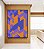 Quadro Vertical Abstrato Mosaico Geométrico Lilás Roxo Laranja Canvas Moldura - Imagem 3