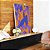 Quadro Vertical Abstrato Mosaico Geométrico Lilás Roxo Laranja Canvas Moldura - Imagem 5