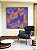Quadro Quadrado Abstrato Mosaico Geométrico Lilás Roxo Laranja Canvas Moldura - Imagem 3
