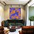 Quadro Quadrado Abstrato Mosaico Geométrico Lilás Roxo Laranja Canvas Moldura - Imagem 5