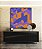 Quadro Quadrado Abstrato Mosaico Geométrico Lilás Roxo Laranja Canvas Moldura - Imagem 2