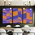Trio de Quadros Abstrato Mosaico Geométrico Lilás Roxo Laranja Canvas Moldura - Imagem 3