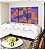 Trio de Quadros Abstrato Mosaico Geométrico Lilás Roxo Laranja Canvas Moldura - Imagem 5