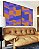 Duo de Quadros Abstrato Mosaico Geométrico Lilás Roxo Laranja Canvas Moldura - Imagem 4