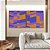 Duo de Quadros Quadrados Abstrato Mosaico Geométrico Lilás Roxo Laranja Canvas Moldura - Imagem 5