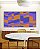 Duo de Quadros Quadrados Abstrato Mosaico Geométrico Lilás Roxo Laranja Canvas Moldura - Imagem 1