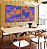 Duo de Quadros Quadrados Abstrato Mosaico Geométrico Lilás Roxo Laranja Canvas Moldura - Imagem 4