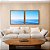Duo de Quadros Quadrados Mar Azul Claro Ondas Suaves Céu Limpo Natureza Canvas Moldura - Imagem 5