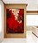 Quadro Vertical Abstrato Mosaico Geométrico Vermelho Marrom Canvas Moldura - Imagem 3