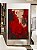 Quadro Vertical Abstrato Mosaico Geométrico Vermelho Marrom Canvas Moldura - Imagem 1