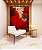 Quadro Vertical Abstrato Mosaico Geométrico Vermelho Marrom Canvas Moldura - Imagem 2