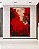 Quadro Vertical Abstrato Mosaico Geométrico Vermelho Marrom Canvas Moldura - Imagem 4