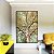 Quadro Vertical Árvore Outono Folhas Douradas Céu Azul Turquesa Paisagem Natureza Canvas Moldura - Imagem 3