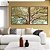 Duo de Quadros Quadrados Árvore Outono Folhas Douradas Céu Azul Turquesa Paisagem Natureza Canvas Moldura - Imagem 5