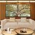 Duo de Quadros Quadrados Árvore Outono Folhas Douradas Céu Azul Turquesa Paisagem Natureza Canvas Moldura - Imagem 3