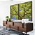 Duo de Quadros Árvore Folhas Verde Vívido Céu Azul Intenso Natureza Paisagem Canvas Moldura - Imagem 3