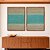 Duo de Quadros Abstrato Textura Azul Turquesa Areia Bege Marrom Canvas Moldura - Imagem 5