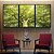 Trio de Quadros Árvore Galhos Folhas em Verde Intenso Vivo Natureza Paisagem Canvas Moldura - Imagem 4