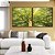 Duo de Quadros Quadrados Árvore Galhos Folhas em Verde Intenso Vivo Natureza Paisagem Canvas Moldura - Imagem 5