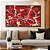 Quadro Horizontal Abstrato Mármore Vermelho Marfim Preto Canvas Moldura - Imagem 5
