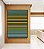 Quadro Vertical Abstrato Degradê Listras Verde Amarelo Ouro Canvas Moldura - Imagem 2