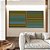 Duo de Quadros Quadrados Abstrato Degradê Listras Verde Amarelo Ouro Canvas Moldura - Imagem 5