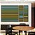 Trio de Quadros Estilizados Abstrato Degradê Listras Verde Amarelo Ouro Canvas Moldura - Imagem 4