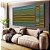 Trio de Quadros Estilizados Abstrato Degradê Listras Verde Amarelo Ouro Canvas Moldura - Imagem 2
