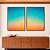 Duo de Quadros Abstrato Degradê Textura Azul Turquesa Coral Canvas Moldura - Imagem 5