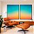Duo de Quadros Abstrato Degradê Textura Azul Turquesa Coral Canvas Moldura - Imagem 2