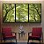 Trio de Quadros Copa de Árvores Verde Vibrante Céu Claro Natureza Canvas Moldura - Imagem 4