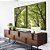 Duo de Quadros Copa de Árvores Verde Vibrante Céu Claro Natureza Canvas Moldura - Imagem 2
