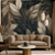 Papel de Parede Adesivo Para Sala Folhagem Elegance cinza branco e preto - Imagem 1
